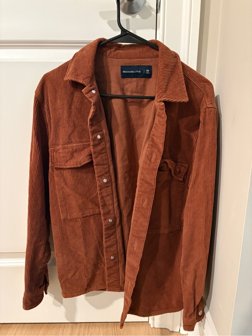 Abercrombie Corduroy Brown Orange Overshirt Jacket XS